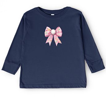 Easter Egg Bow Coquette - Toddler Long Sleeve Graphic Tee