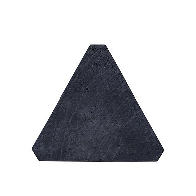 24" Natural And Charcoal Reclaimed Wood And Stone Block End Table