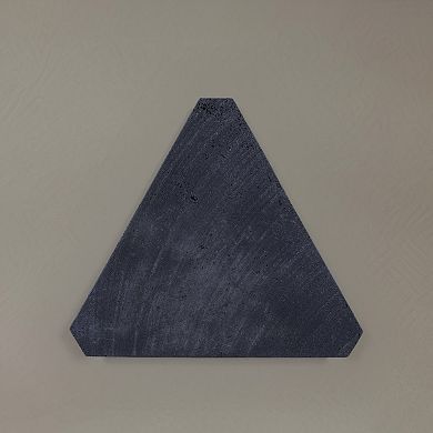 24" Natural And Charcoal Reclaimed Wood And Stone Block End Table