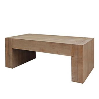 49" Natural Wood Chunky Rectangular Coffee Table