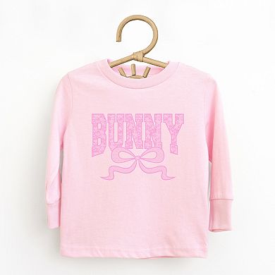 Bunny Pink Lace - Toddler Long Sleeve Graphic Tee