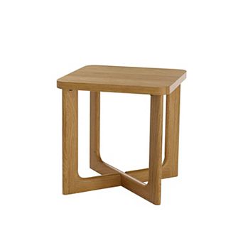24" Natural Wood Square Cross Legs End Table