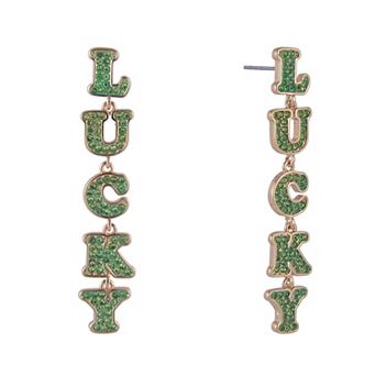 Hallmark St. Patrick's Day Lucky Linear Earrings