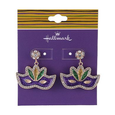 Hallmark Mardi Gras Mask Stone Earrings