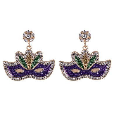 Hallmark Mardi Gras Mask Stone Earrings