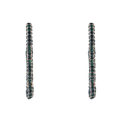 Hallmark St. Patrick's Day Green Stone Shamrock Hoop Earrings