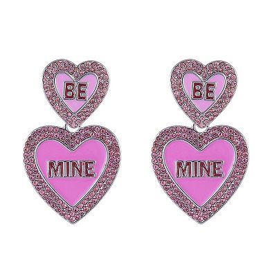 Hallmark "Be Mine" Pink Enamel Conversation Heart Earrings