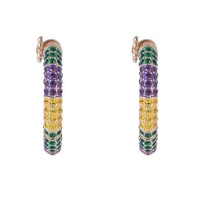 Hallmark Mardi Gras Stone Hoop Earrings