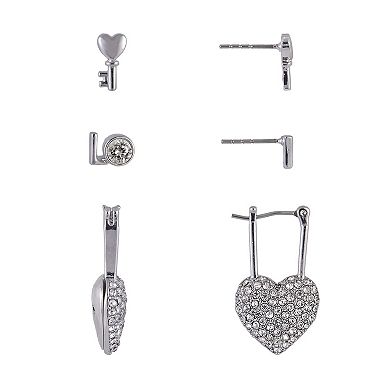 Hallmark Silver Tone Valentine's Day Trio Earring Set