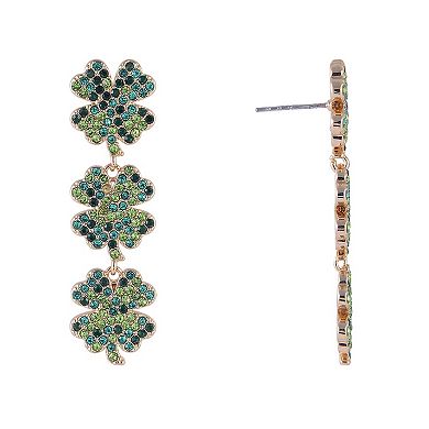 Hallmark St. Patrick's Day Four Leaf Clover Linear Earrings