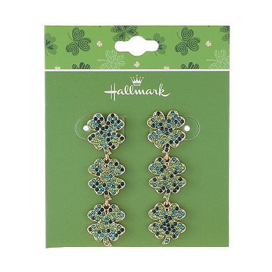 Hallmark St. Patrick's Day Four Leaf Clover Linear Earrings