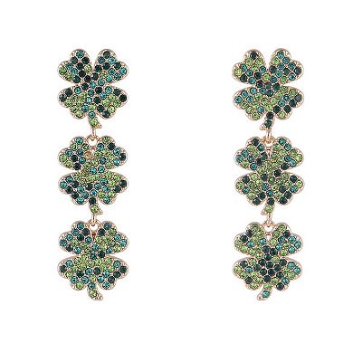 Hallmark St. Patrick's Day Four Leaf Clover Linear Earrings