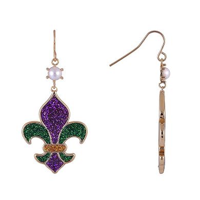 Hallmark Fleur De Lis Earrings for Mardi Gras