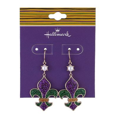 Hallmark Fleur De Lis Earrings for Mardi Gras