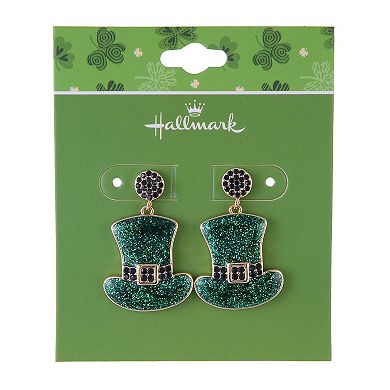 Hallmark St. Patrick's Day Glitter Top Hat Earrings