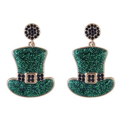 Hallmark St. Patrick's Day Glitter Top Hat Earrings