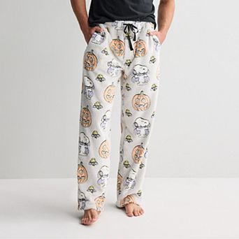 Men's Halloween Snoopula & Pumpkins Embossed Pajama Pants