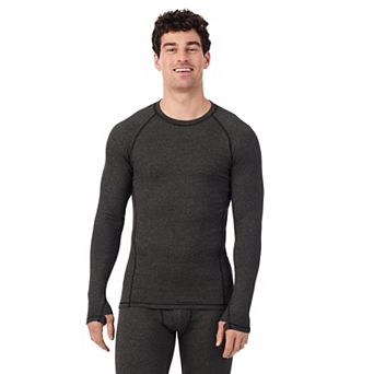 Men's Cuddl Duds® Midweight FlexStripe Performance Base Layer Crewneck Top