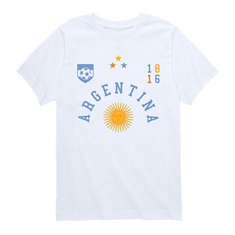 Boys 8-20 Argentina Soccer Jersey Graphic Tee