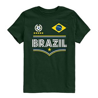 Boys 8-20 Brazil Soccer Jersey Graphic Tee