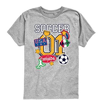 Boys 8-20 Soccer Jersey Badges Graphic Tee