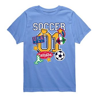 Boys 8-20 Soccer Jersey Badges Graphic Tee