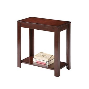 24" Brown End Table With Shelf