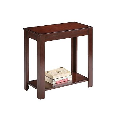 24" Brown End Table With Shelf