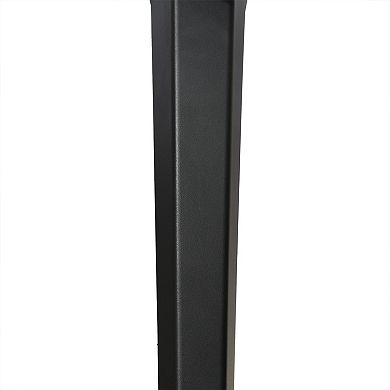 63" White and Black Faux Marble and Metal Dining Table