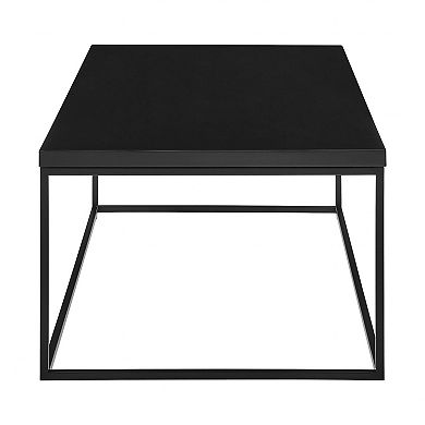 47" Black Wood And Metal Frame Coffee Table