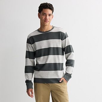 Men’s Retrofit All Over Stripe Long Sleeve Thermal Shirt