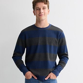 Men’s Retrofit All Over Stripe Long Sleeve Thermal Shirt