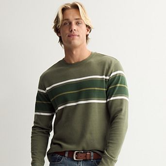 Men’s Retrofit Chest Stripe Long Sleeve Thermal Shirt