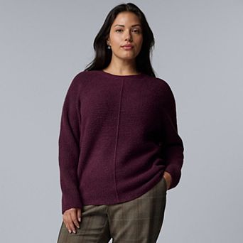 Plus Size Simply Vera Vera Wang Crewneck Pullover Sweater