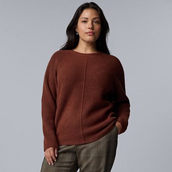 Plus Size Simply Vera Vera Wang Crewneck Pullover Sweater