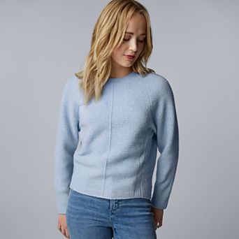 Petite Simply Vera Vera Wang Crewneck Pullover Sweater