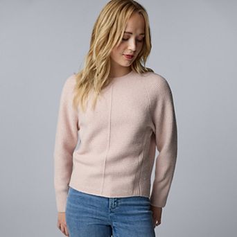 Petite Simply Vera Vera Wang Crewneck Pullover Sweater