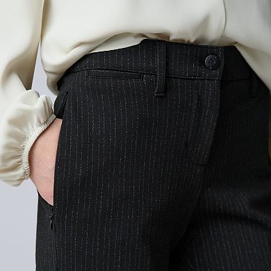 Women's Simply Vera Vera Wang Mid-Rise Slim Straight Ponte Pants