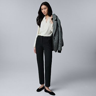 Women's Simply Vera Vera Wang Mid-Rise Slim Straight Ponte Pants