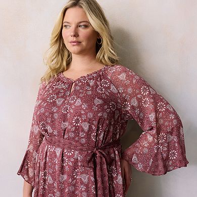 Plus Size LC Lauren Conrad Bell Sleeve A-Line Mini Dress