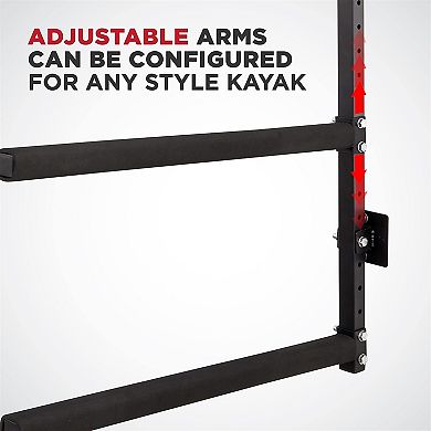 RaxGo Wall Kayak Storage Rack with Adjustable Heavy Duty Arms for Secure Indoor Garage Mount