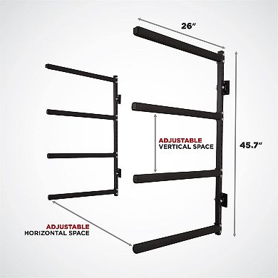RaxGo Wall Kayak Storage Rack with Adjustable Heavy Duty Arms for Secure Indoor Garage Mount