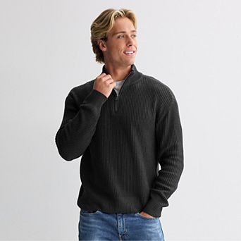 Men's Retrofit Relaxed Shaker Stitch Quarter Zip Sweater