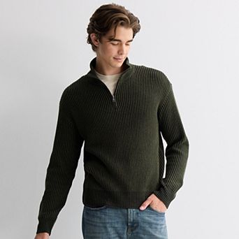 Men's Retrofit Relaxed Shaker Stitch Quarter Zip Sweater