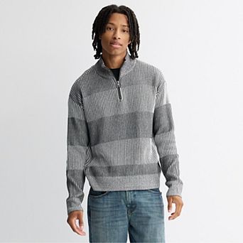 Men's Retrofit Relaxed Shaker Stitch Quarter Zip Sweater