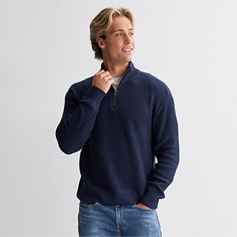 Men's Retrofit Relaxed Shaker Stitch Quarter Zip Sweater