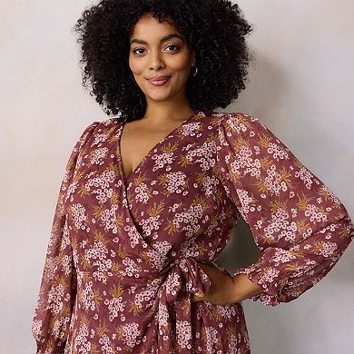 Plus Size LC Lauren Conrad Long Sleeve Wrap Maxi Dress
