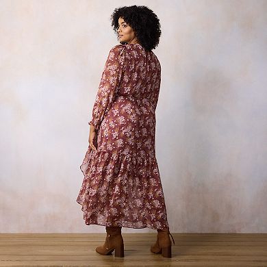 Plus Size LC Lauren Conrad Long Sleeve Wrap Maxi Dress