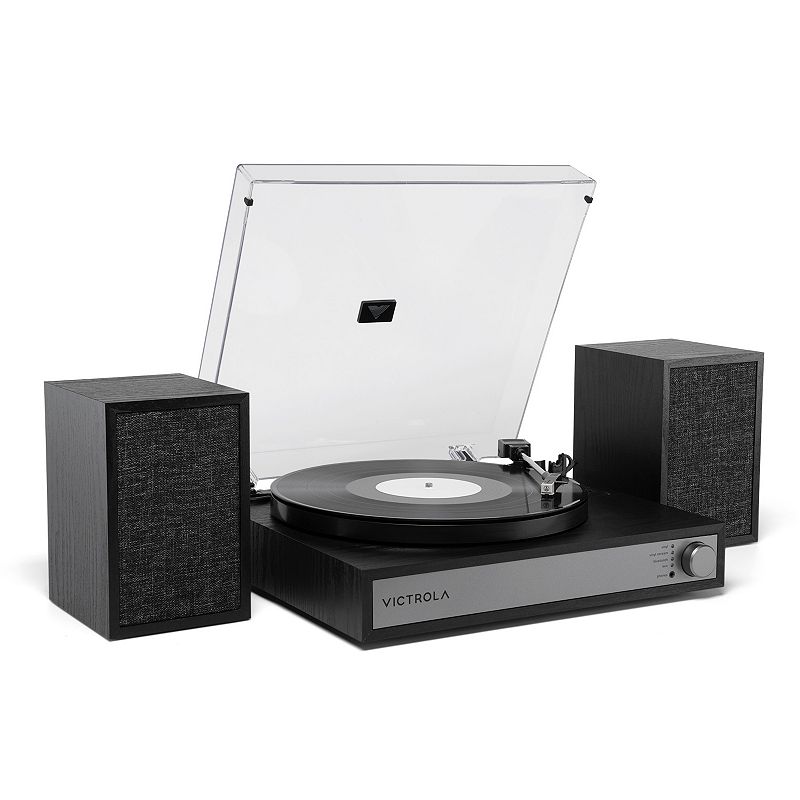 Victrola Harmony Bluetooth Turntable System with Speakers, Black
