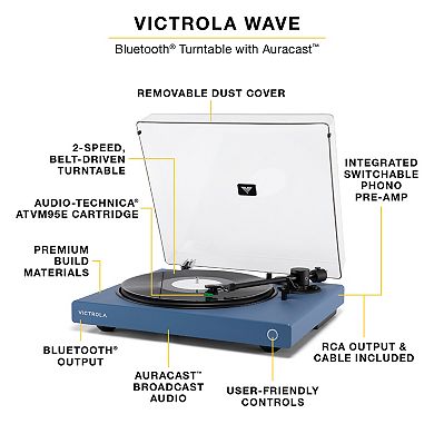 Victrola Wave Bluetooth Turntable with Auracast Technology